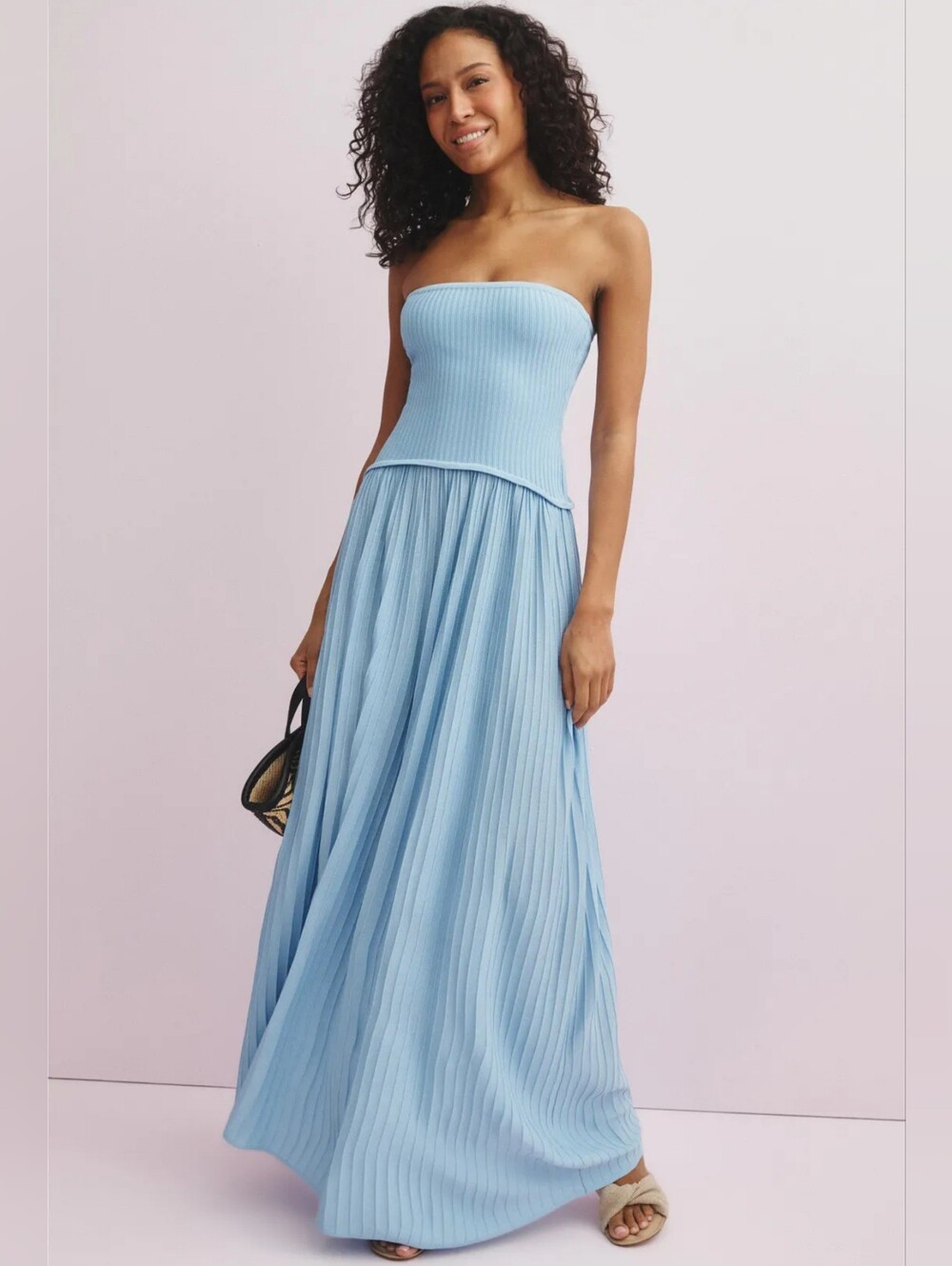 SOLID & STRIPED  Strapless Soglio  Maxi Dress Women Size L